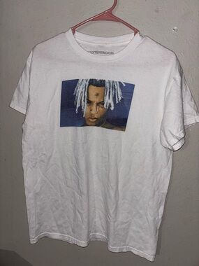 XXXTentacion Portrait Graphic Hip Hop T Shirt White Size Medium